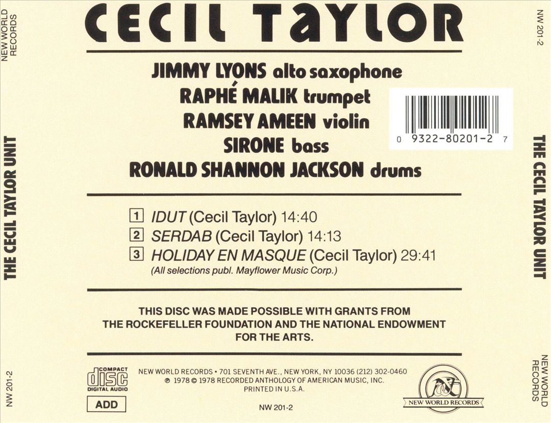 Cecil Taylor Unit cover art