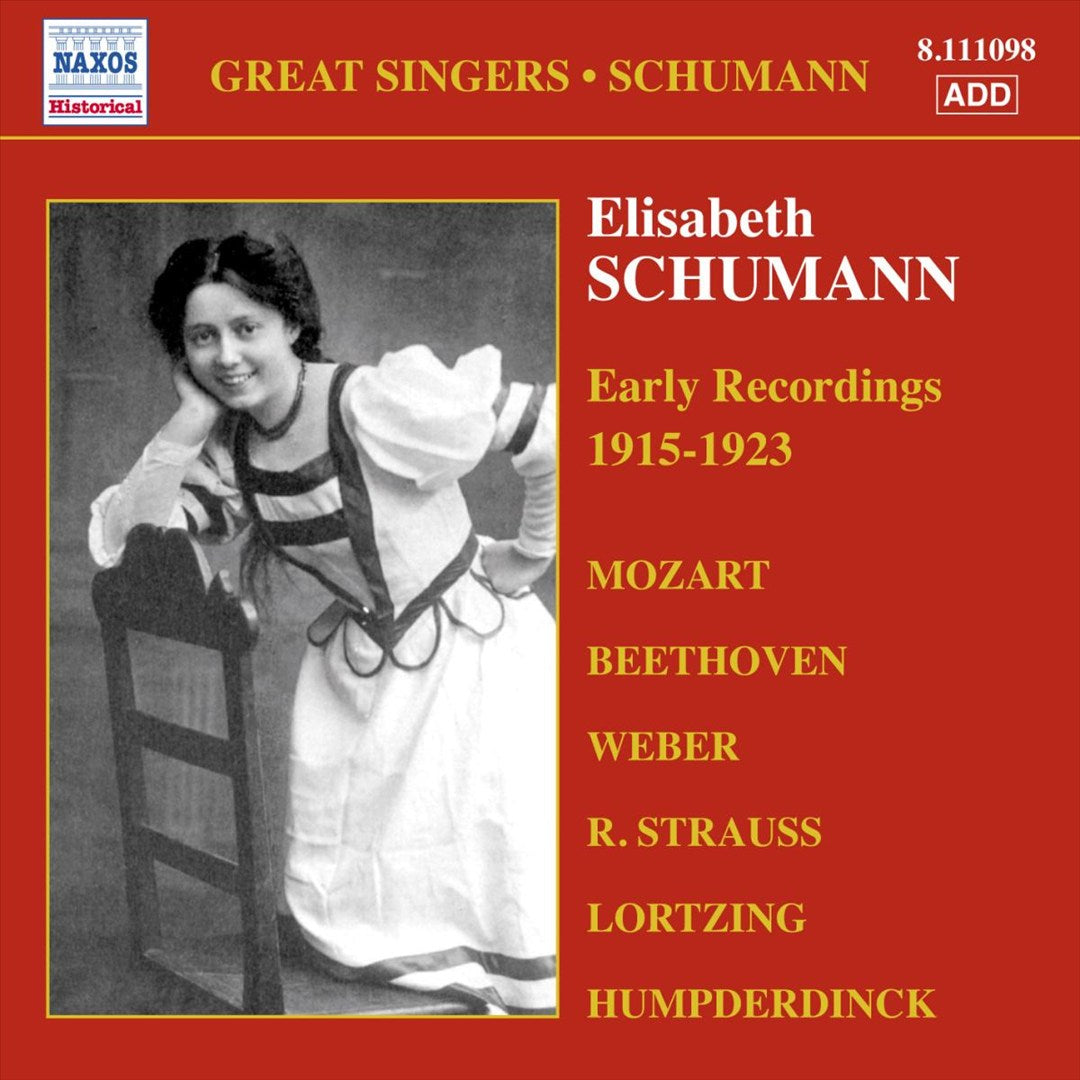 Elisabeth Schumann, Early Recorderings: Mendelssohn Brahms Schumann cover art