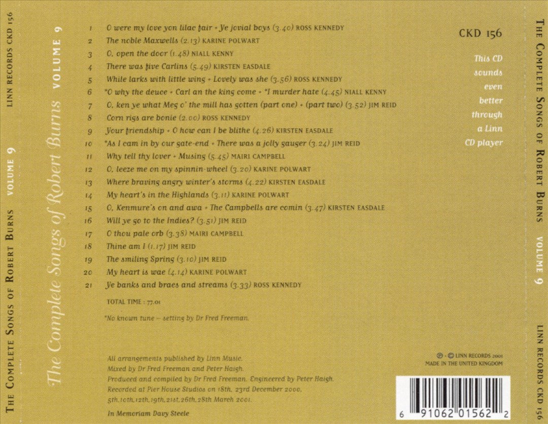 Robert Burns: The Complete Songs, Vol. 9 cover art