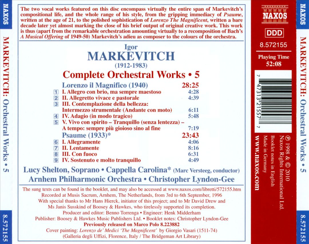 Igor Markevitch: Complete Orchestral Works, Vol. 5 cover art