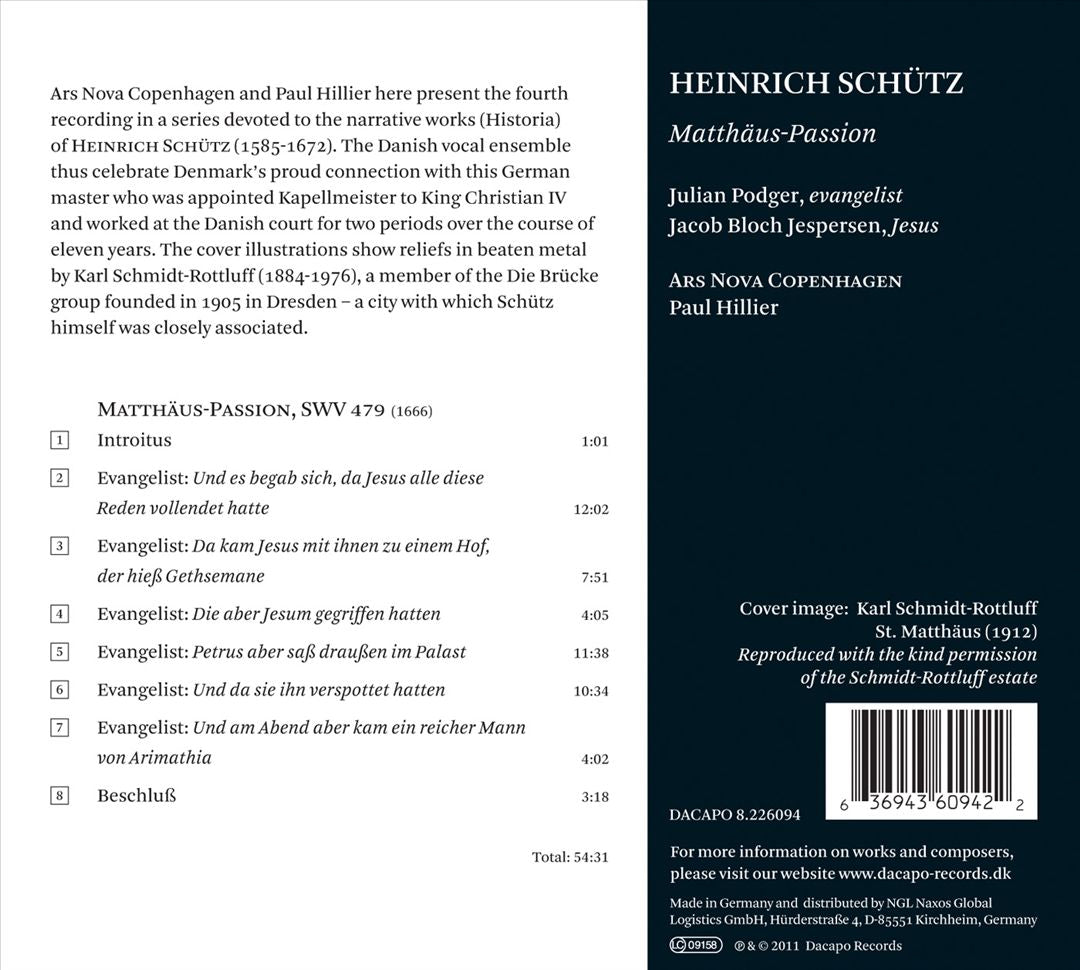 Heinrich Schütz: Matthäus-Passion cover art