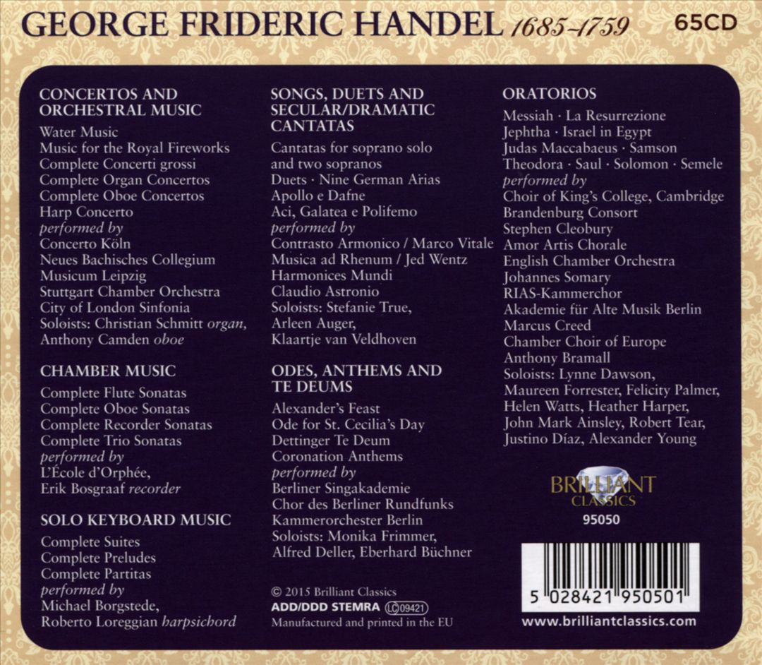 Handel Edition [65 CDs] cover art
