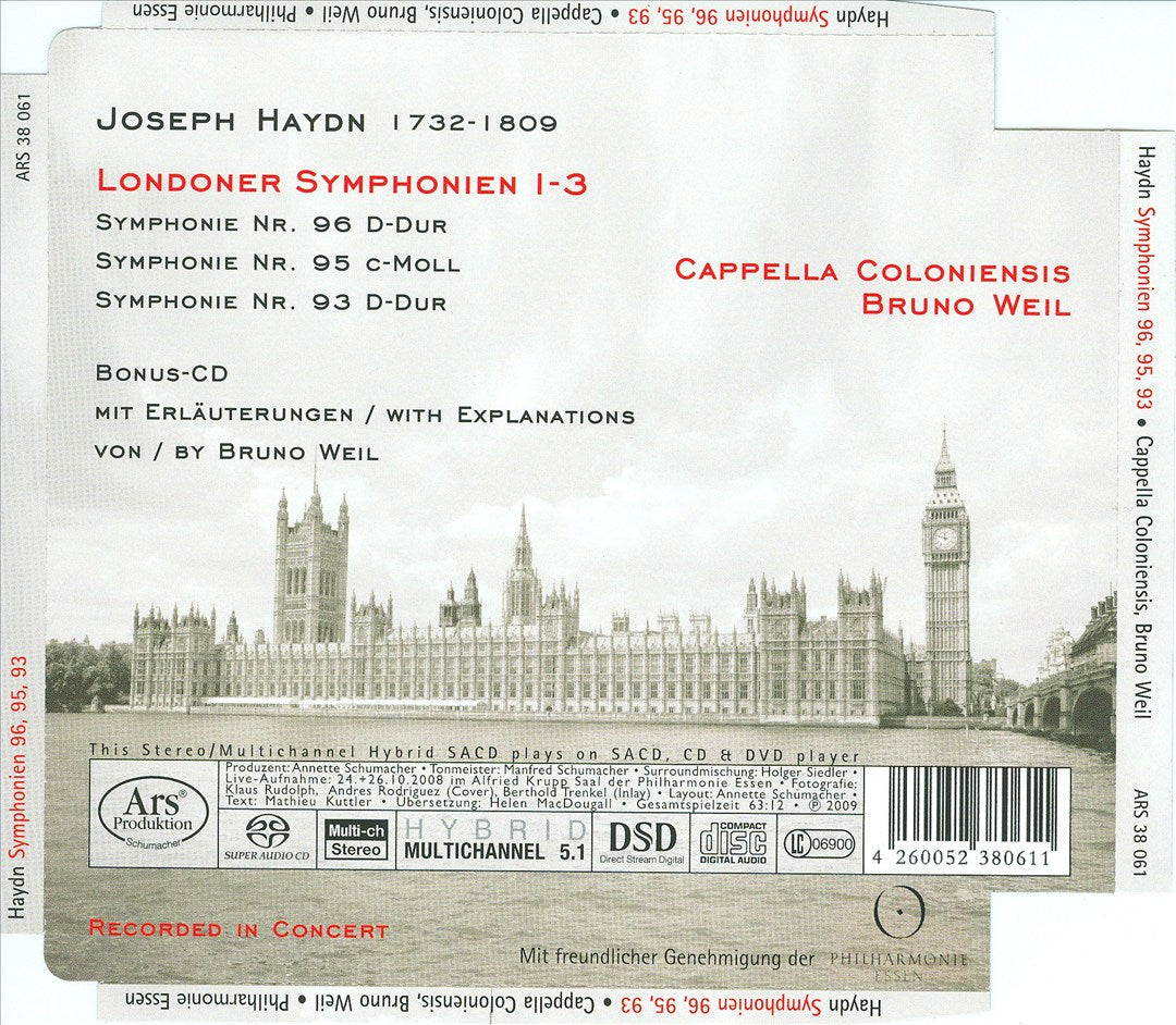 Haydn: Londoner Symphonien Nr. 96, 95, 93 cover art