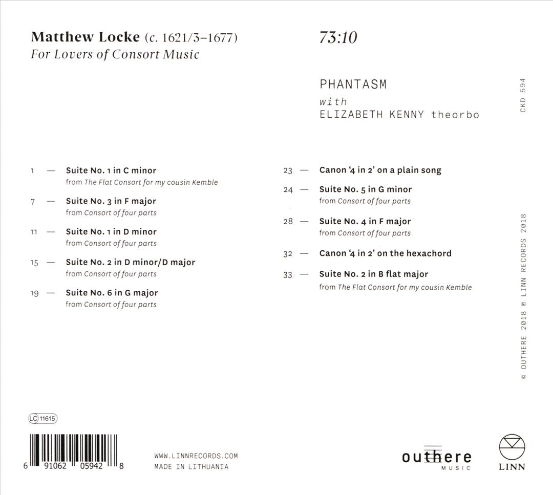 Matthew Locke: For Lovers of Consort Music cover art