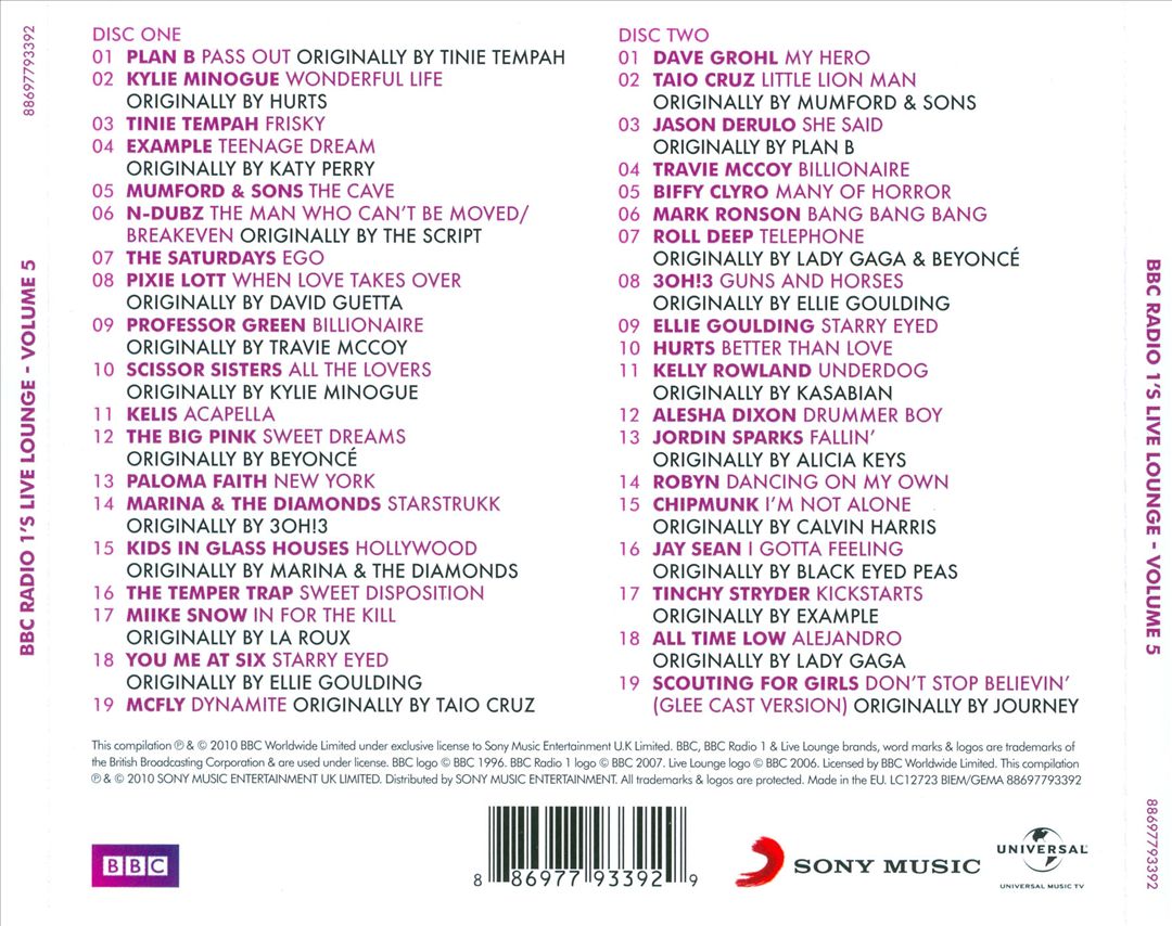 BBC Radio 1's Live Lounge, Vol. 5 cover art