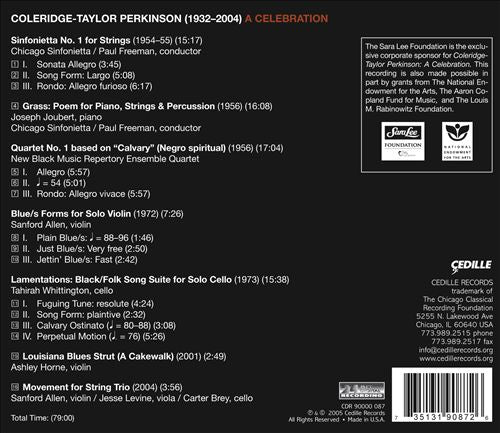 Samuel Coleridge-Taylor: Perkinson - A Celebration cover art