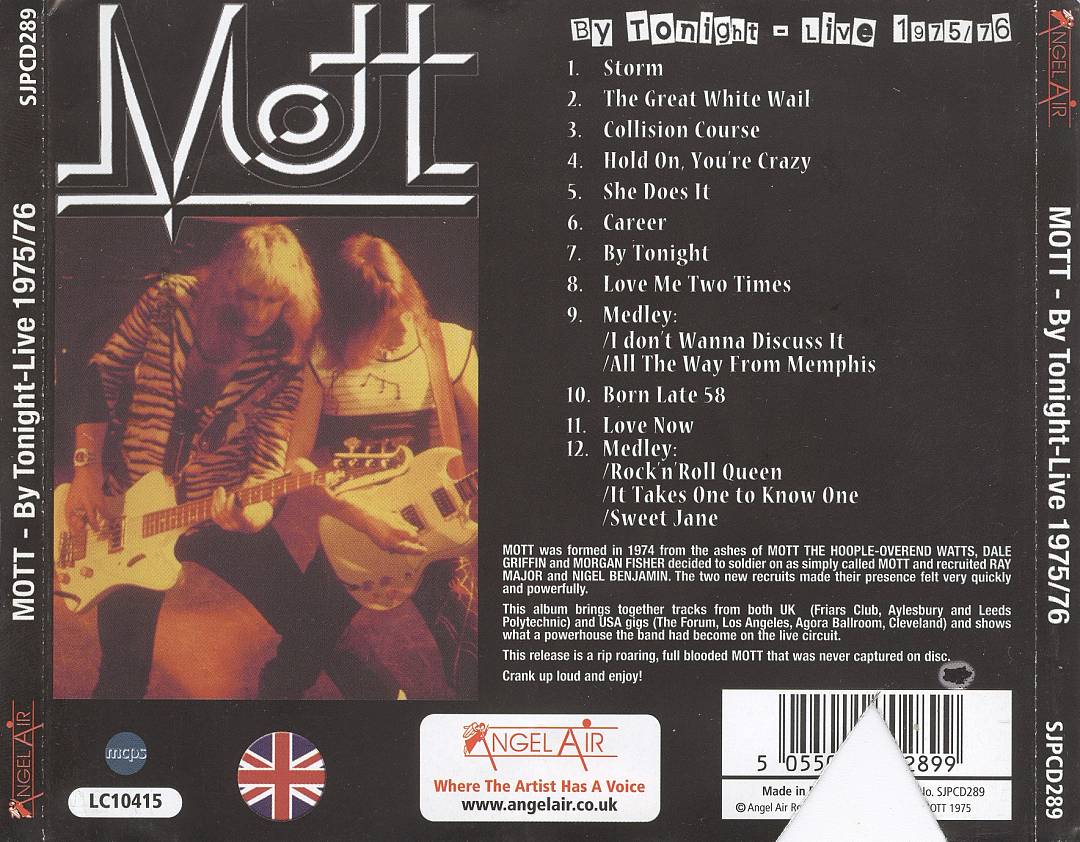 By Tonight: Live 1975/76 cover art