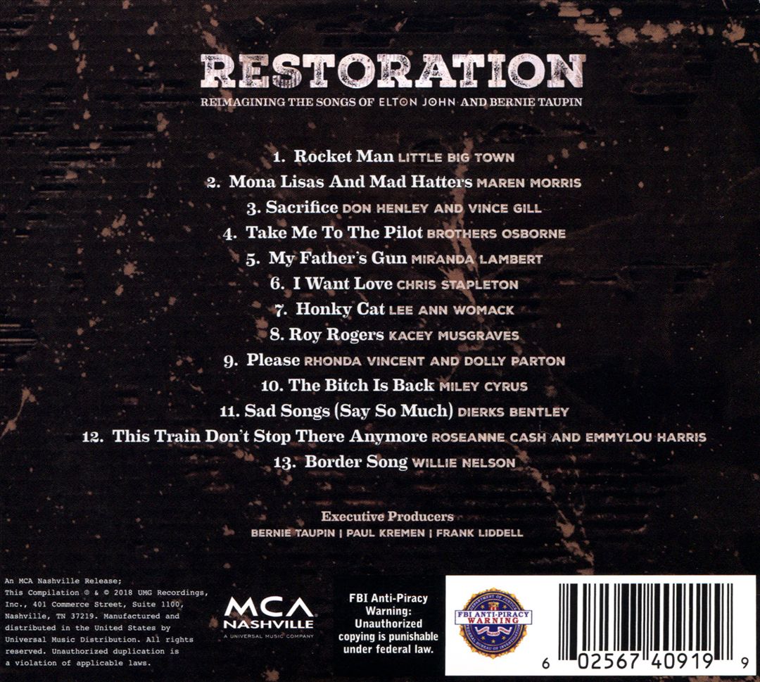 Restoration: Reimagining the Songs of Elton John and Bernie Taupin cover art