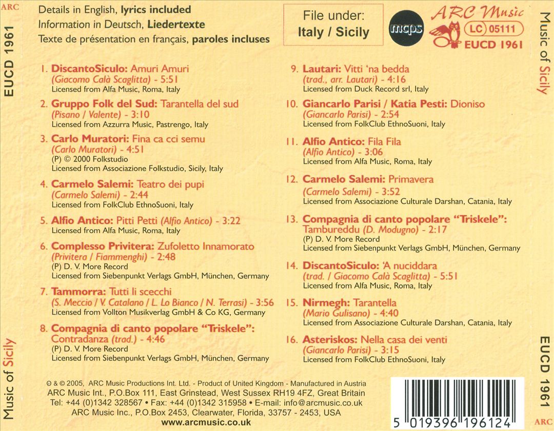 Music of Sicily cover art