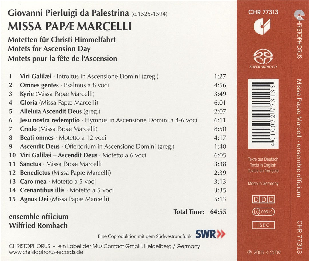 Palestrina: Missa Papæ Marcelli cover art