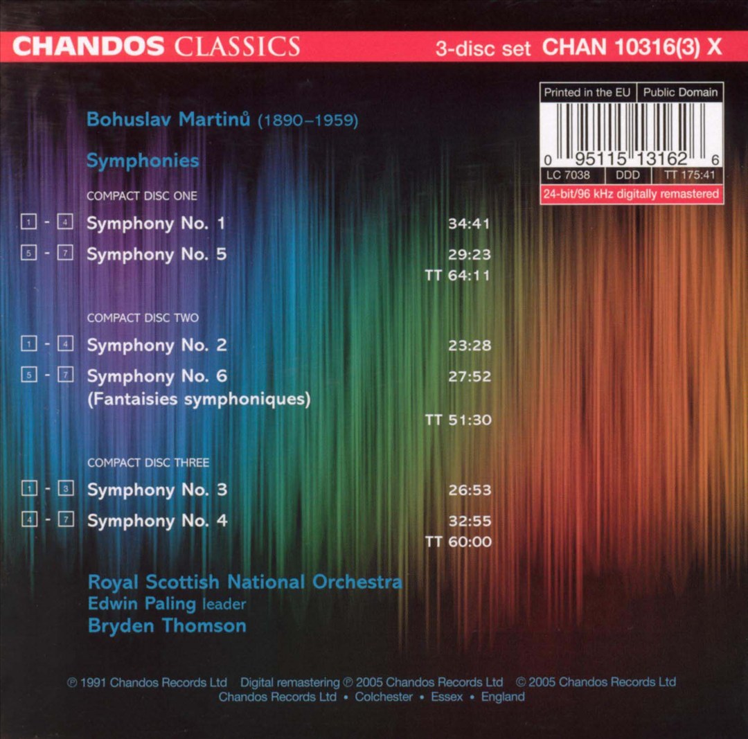 Martinu: Symphonies cover art