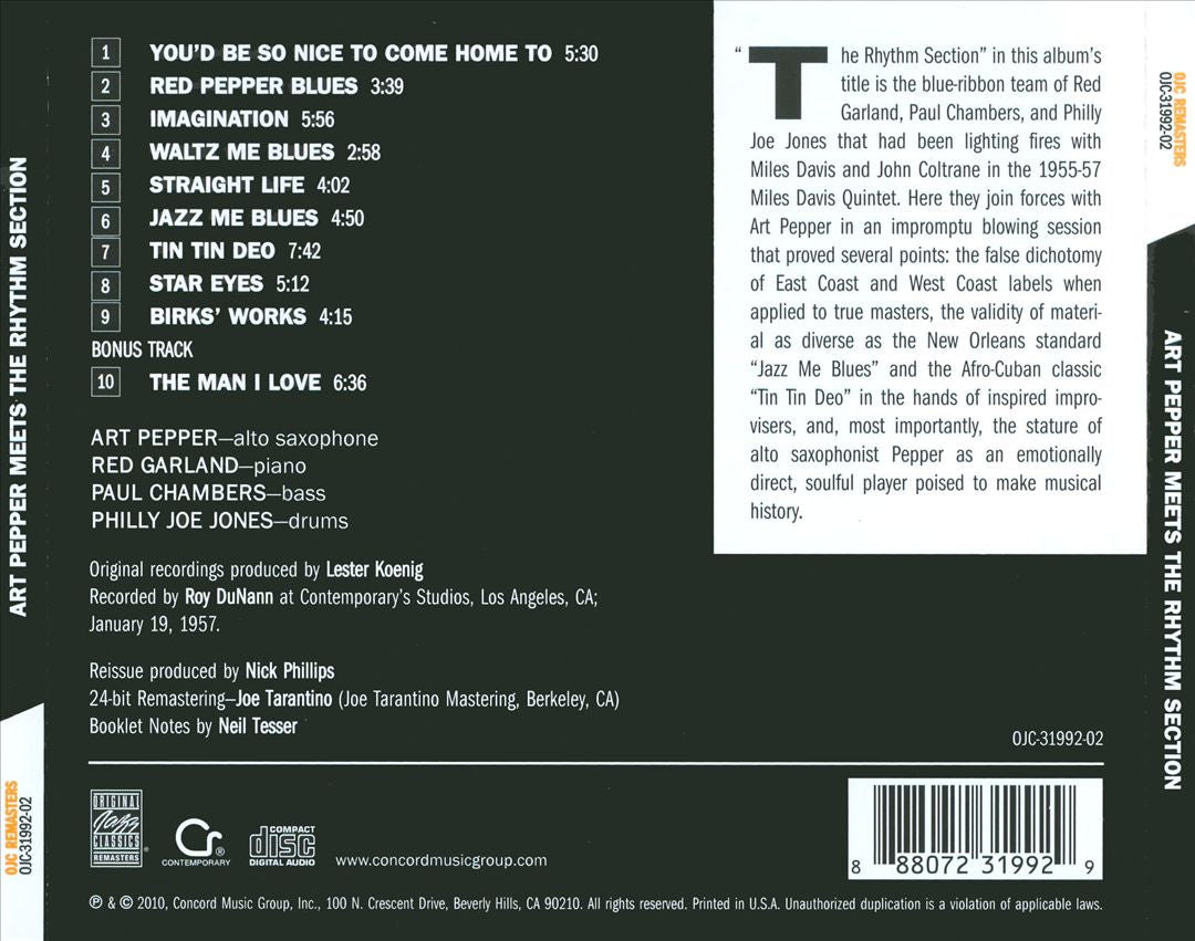 Art Pepper Meets the Rhythm Section [Bonus Track] cover art