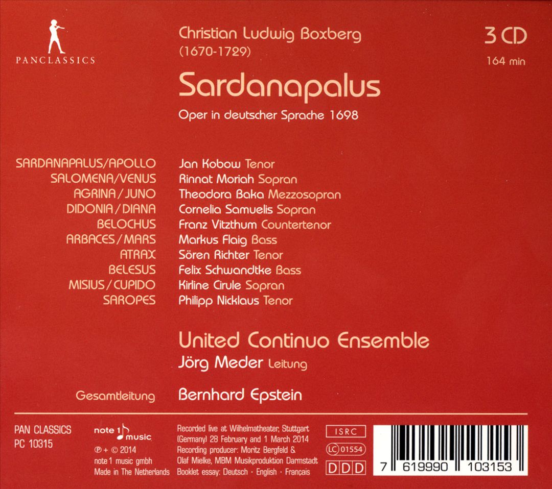 Christian Ludwig Boxberg: Sardanapulus cover art