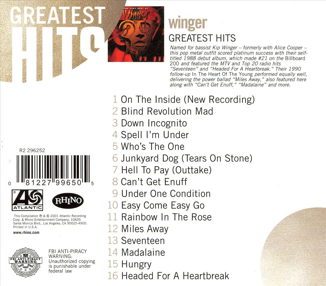 Very Best of Winger cover art