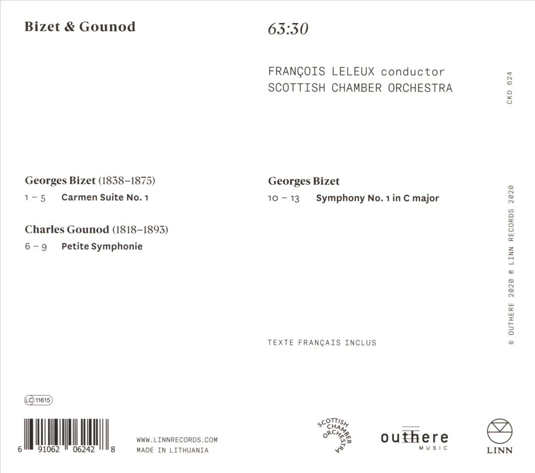 Bizet: Carmen Suite No. 1; Symphony No. 1; Gounod: Petite Symphonie cover art