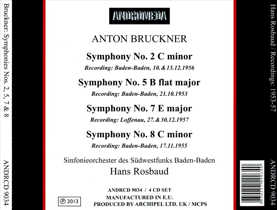 Bruckner: Symphonies Nos. 2, 5, 7 & 8 cover art