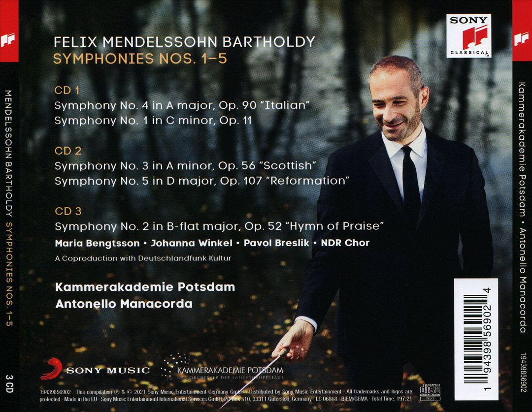 Felix Mendelssohn Bartholdy: Symphonies Nos. 1-5 cover art