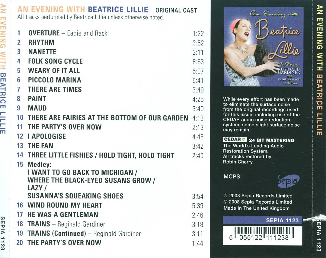 Evening with Beatrice Lillie cover art