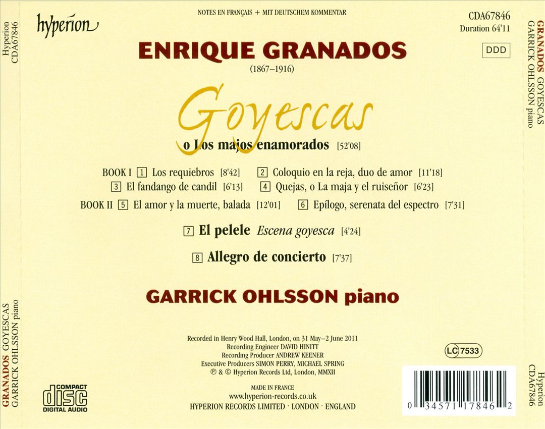 Enrique Granados: Goyescas cover art