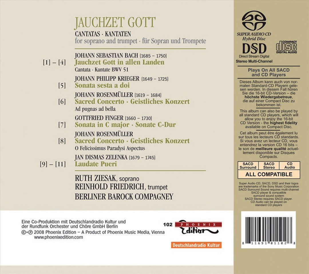Jauchzet Gott in allen Landen: Cantatas for Soprano & Trumpet cover art