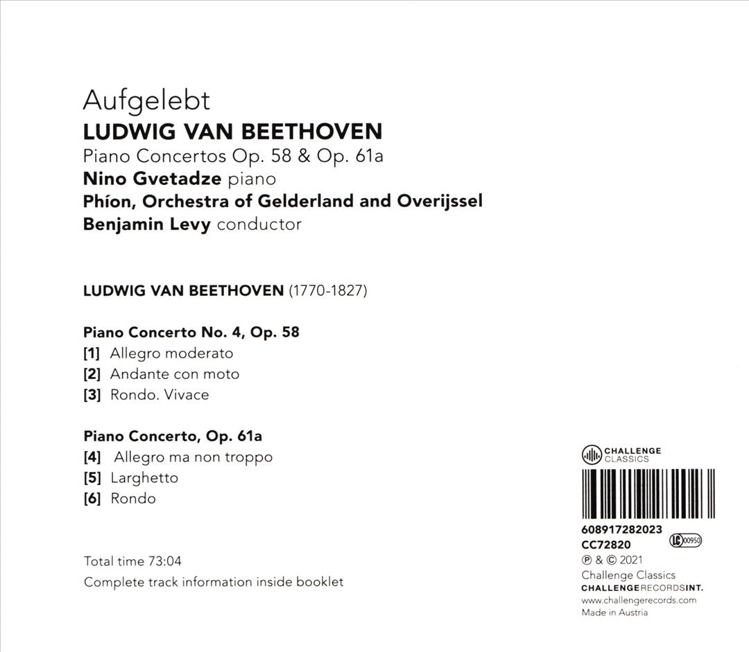 Aufgelebt: Ludwig van Beethoven - Piano Concertos, Op. 58 & Op. 61a cover art