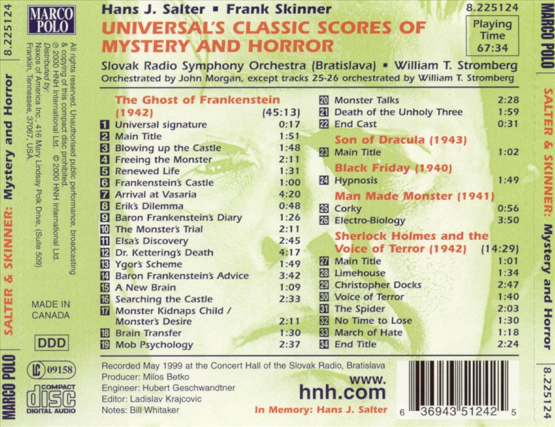 Hans Salter & Frank Skinner: Classic Scores of Mystery and Horror cover art