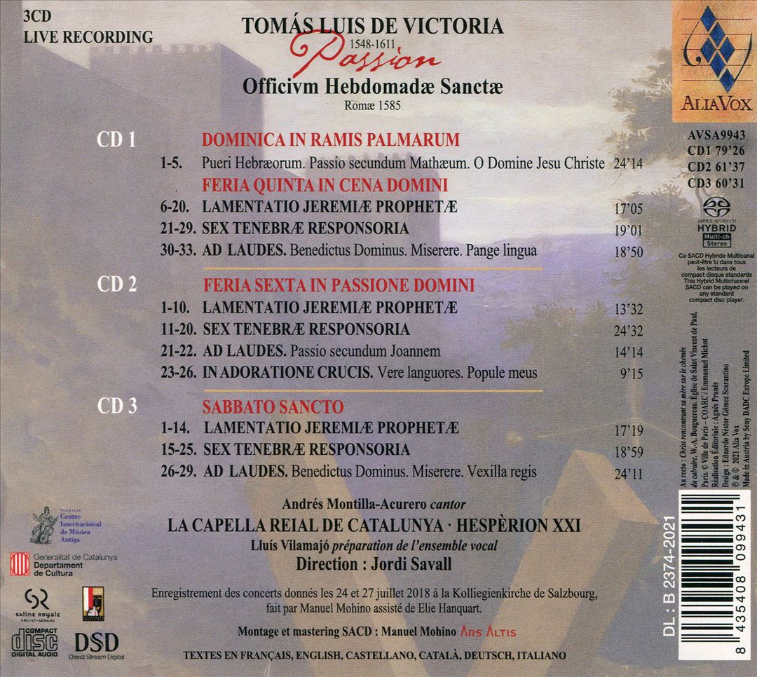 Tomás Luis de Victoria: Passion - Officium Hebdomadae Sanctae cover art
