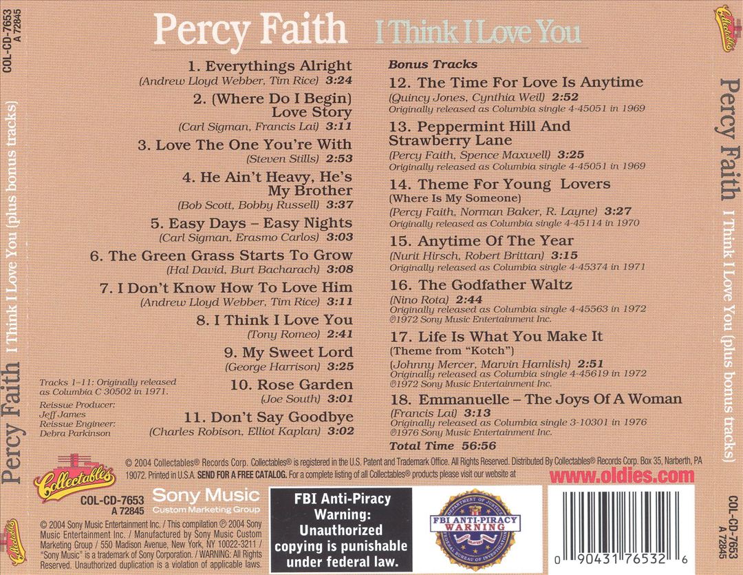 I Think I Love You [Bonus Tracks] cover art