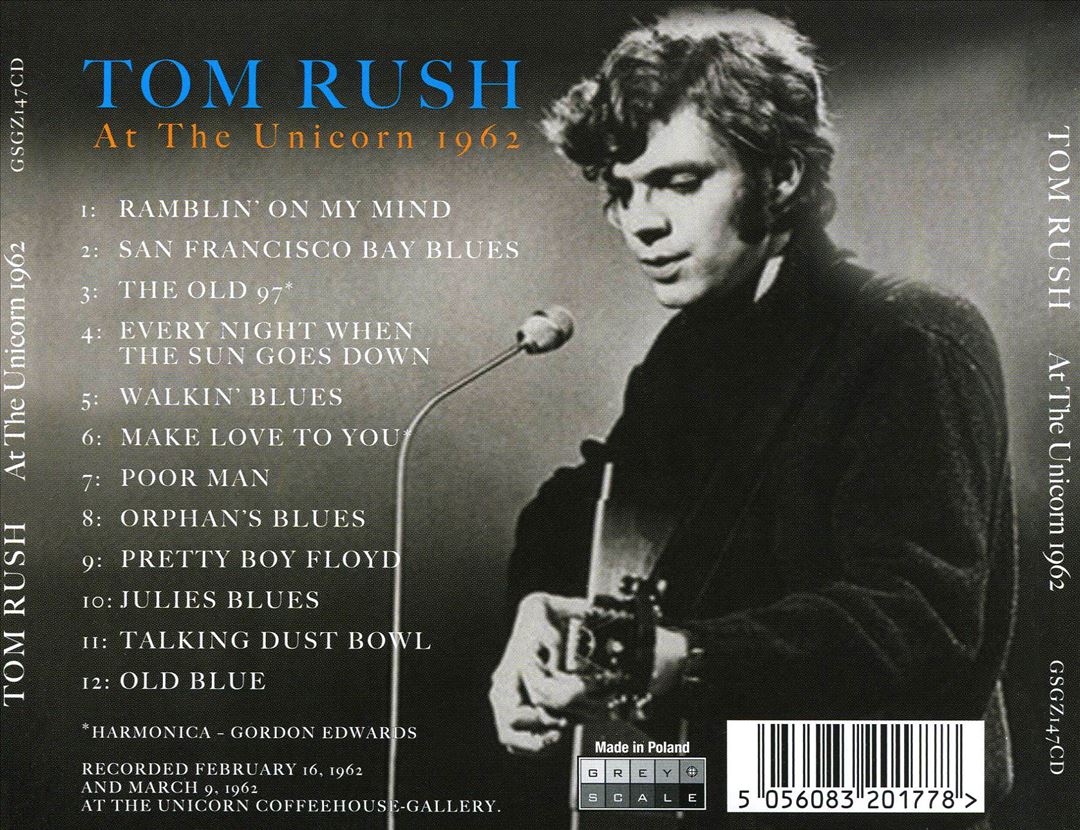 Tom Rush at the Unicorn 1962 cover art