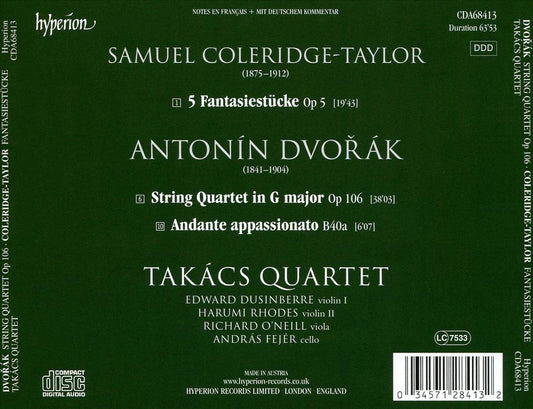 Dvorák: String Quartet Op. 106; Coleridge-Taylor: Fantasiestücke cover art