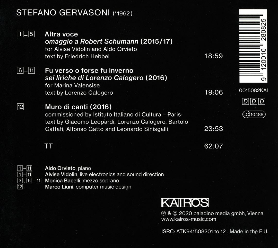 Stefano Gervasoni: Muro di Canti cover art