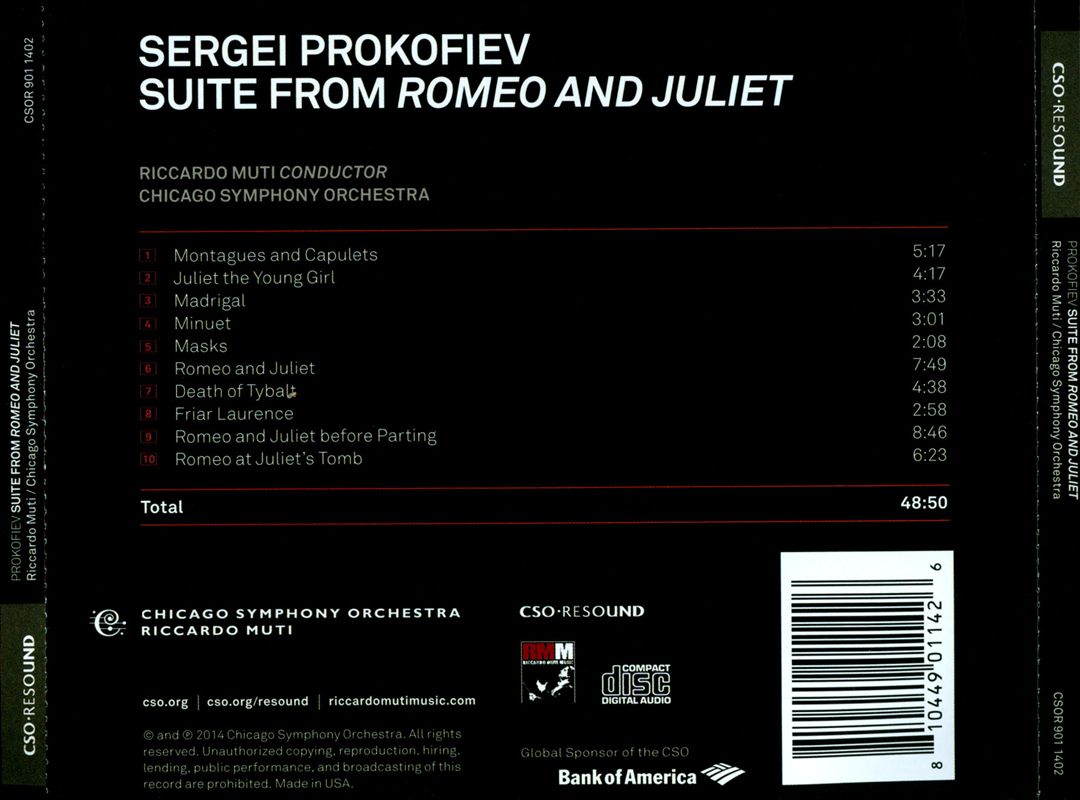 Prokofiev: Suite from Romeo and Juliet cover art