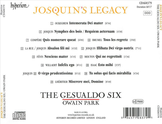 Josquin's Legacy cover art