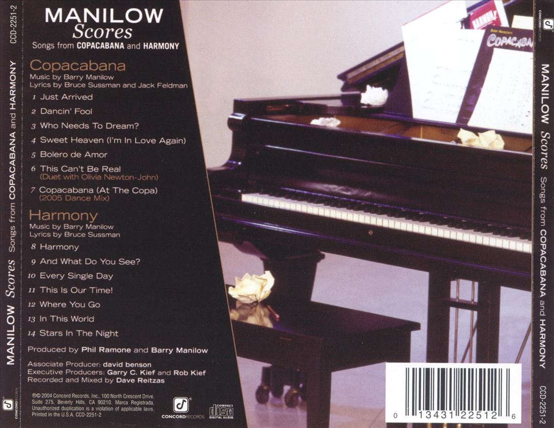 Scores: Songs from Copacabana and Harmony cover art
