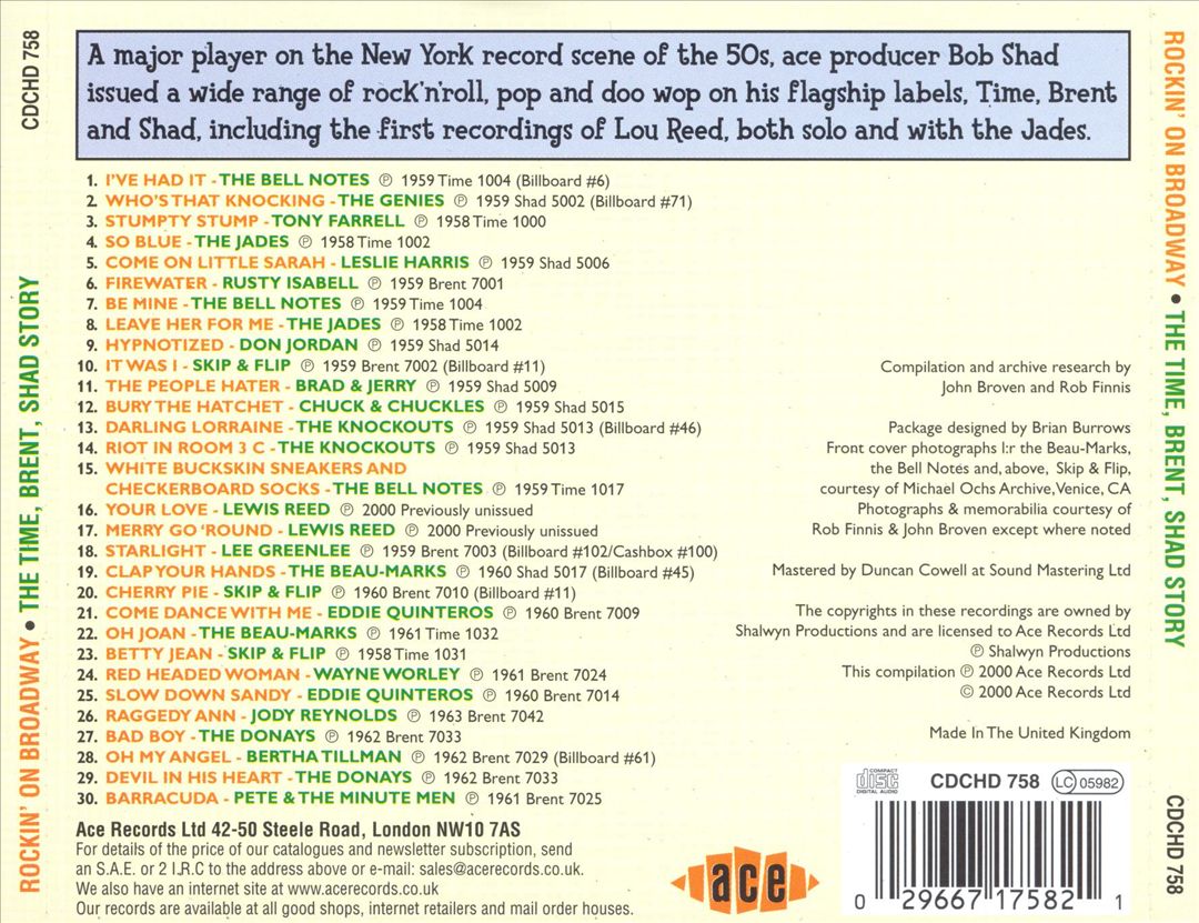 Rockin' on Broadway: The Time, Brent, Shad Story cover art