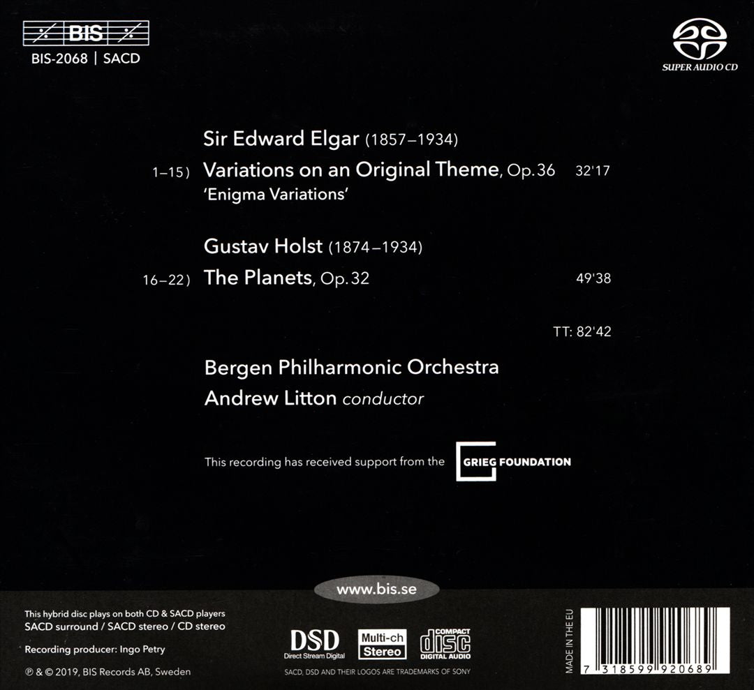 Gustav Holst: The Planets; Edward Elgar: Enigma Variations cover art