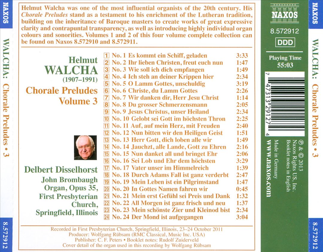 Helmut Walcha: Chorale Preludes, Vol. 3 cover art