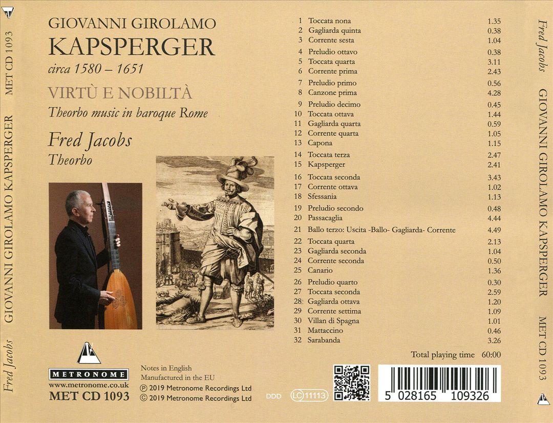 Kapsperger: Virtù e Nobilità cover art
