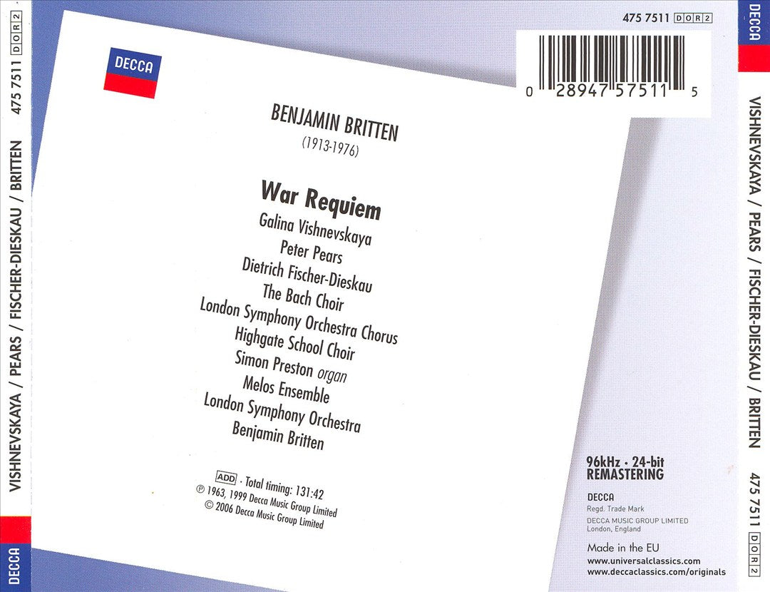 Britten: War Requiem [Remastered] cover art