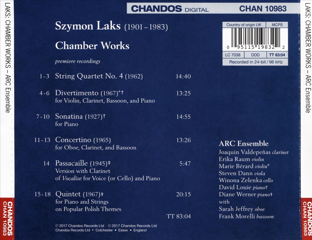Music in Exile: Chamber Works by Szymon Laks cover art