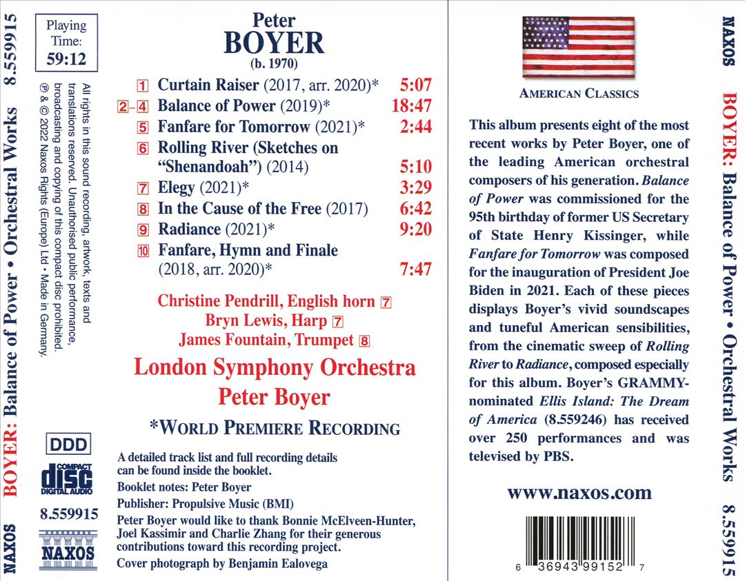 Peter Boyer: Balance of Power - Orchestral Works cover art