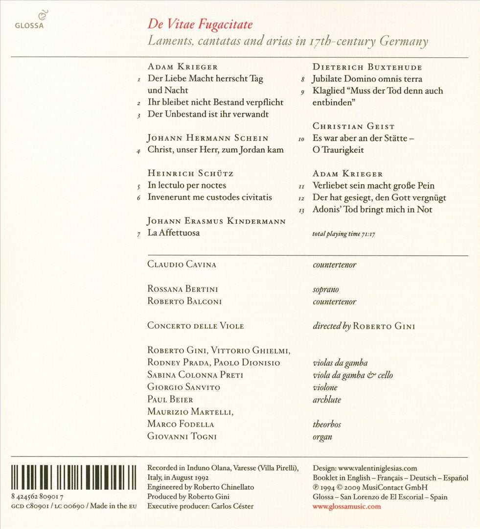 De Vitae Fugacitate cover art