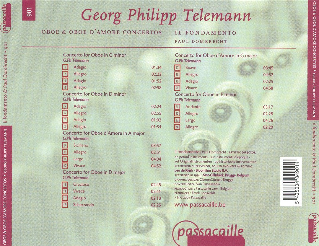 Georg Philipp Telemann: Oboe and Oboe d'amore Concertos cover art