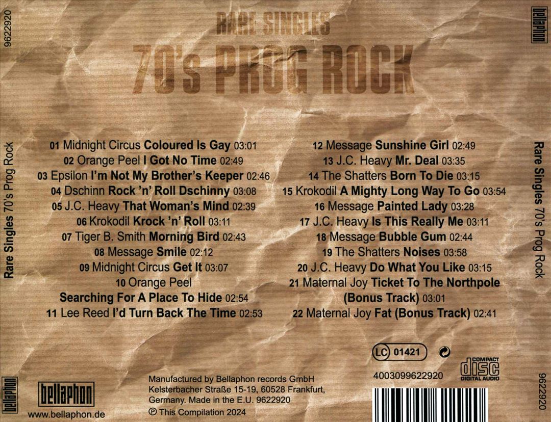 70's Prog Rock: Rare Singles cover art