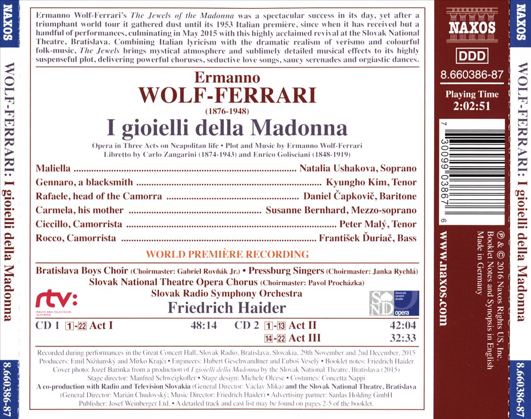 Ermanno Wolf-Ferrari: I Gioielli della Madonna cover art
