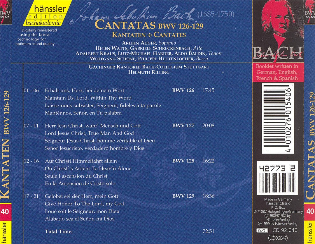 Bach: Cantatas,  BWV 126-129 cover art