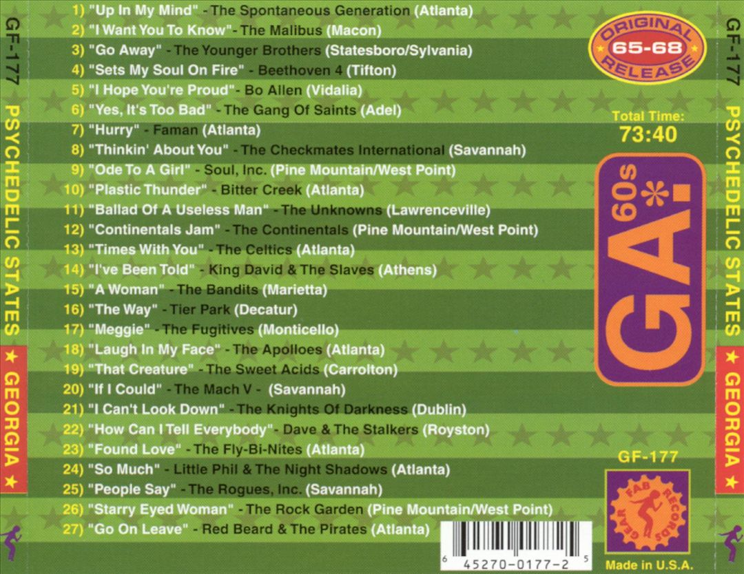 Psychedelic States: Georgia in the '60s, Vol. 1 cover art