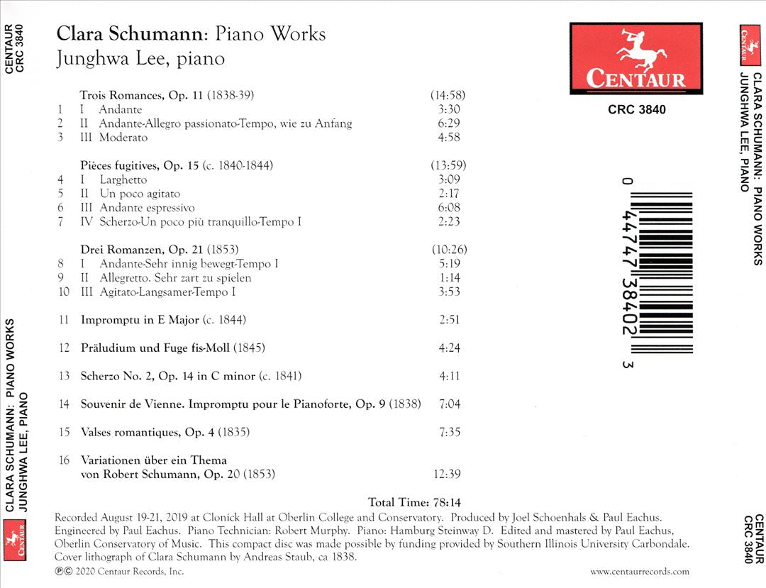 Clara Schumann: Piano Works cover art