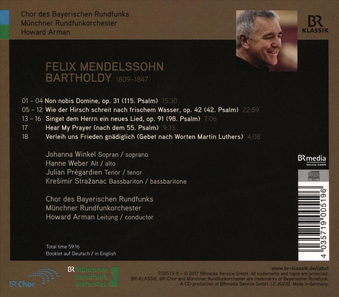 Felix Mendelssohn Bartholdy: Psalmen Verleih uns Frieden Gnädiglich cover art