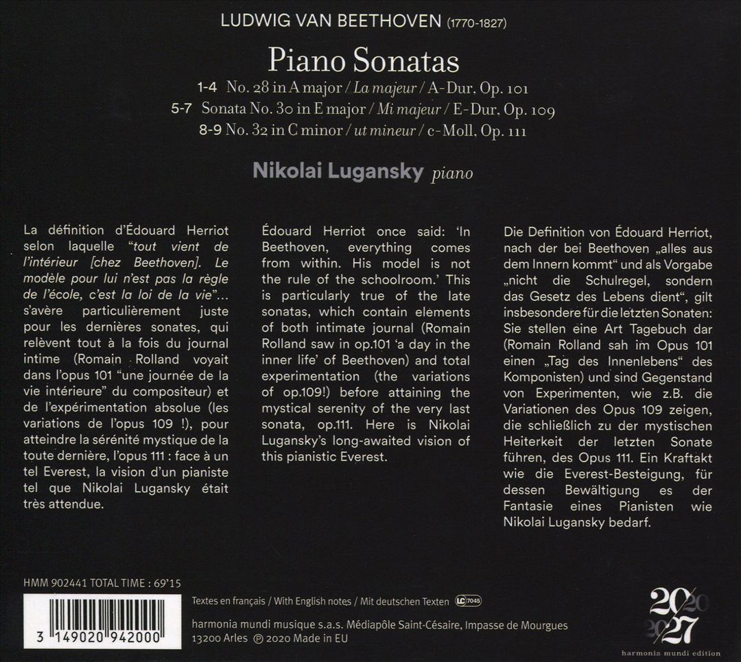 Beethoven: Late Piano Sonatas, Opp. 101, 109 & 111 cover art